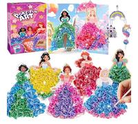 XongSyue Poke Art Manualidades Juguete Niñas 4 5 6 7 8 Años, 8 Princesas 2 Paneles de Fondo, Crafting Kit Arte Creativo Infantil, Regalos para Juguete Niñas 9 10 11 12 Años