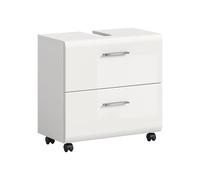 xonox.Home - Armario bajo Lavabo Ice 75 x 35 x 35 cm en Color Blanco Brillante - Armario bajo con 2 cajones - Diseño Elegante, Mucho Espacio para Utensilios y un Verdadero Punto de atracción en