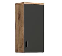 xonox.home Armario Colgante para Cuarto de baño Grado X2FB8721 en Parte Delantera, Color Gris, NB. Cuerpo de Roble Nox, Aprox. 37 x 75 x 25 cm