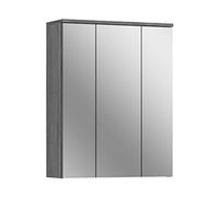 xonox.home - Armario con Espejo Blake 60 x 77 x 21 cm en Plata ahumada NB con Gran Superficie de Espejo - Armario con Espejo para baño - Moderno y Funcional