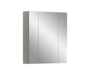 xonox.Home - Armario con Espejo Ice 60 x 70 x 18 cm en melamina y Cachemira Mate - Elegante Espejo de baño con Espacio de Almacenamiento - Reflejo de luz Ideal, diseño Moderno y un enriquecimiento