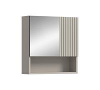 xonox.home Armario con espejo Mone 60 x 55 x 17 cm en imitación de cachemira. Espejo de baño con 1 puerta con espejo, 4 compartimentos cerrados y 1 abierto. Aspecto elegante, compacto y un complemento
