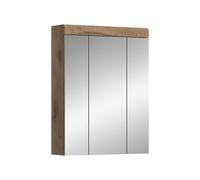 xonox.home Armario con Espejo para Cuarto de baño, Color Roble Nox, 60 x 79 x 18 cm, con Gran Superficie de Espejo