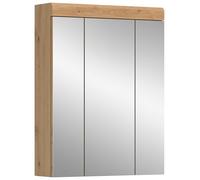 xonox.Home - Armario con Espejo Scout 60 x 79 x 18 cm en Color Artisan & Negro - Espejo de baño con 3 Puertas y 9 Compartimentos - Incluye 6 estantes de Altura Ajustable para una visión