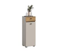 xonox.Home - Armario de pie Aqua 32 x 91 x 30 cm en melamina de Cachemira, 1 Puerta, 2 estantes y 1 cajón - Cómoda de baño compacta con Mucho Espacio - Diseño Moderno, Sencillo y Elegante para tu