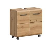 xonox.Home Armario para Debajo del Lavabo Ice 60 x 56 x 35 cm en Roble Artesano - Armario Funcional para baño con 2 Puertas - Elegancia Sencilla, Ofrece un Orden óptimo y es Especialmente fácil de