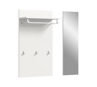 xonox.home Jam X8BA9621 - Perchero con Espejo (90 x 106 x 27 cm), Color Blanco