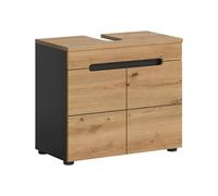 xonox.home Mueble bajo Lavabo Canu 63 x 55 x 34 cm en Parte Frontal Gris basalto NB Cuerpo Artisan NB - Moderno y Funcional