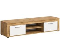 xonox.home Wohnen Jam X8BK6T30 - Mueble bajo para TV (Roble de Wotan, melamina y melamina Blanca, 160 x 37 x 40 cm)
