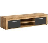 xonox.home Wohnen Jam X8BN1T30 - Mueble bajo para TV (160 x 37 x 40 cm, Madera de Roble Wotan), Color Gris