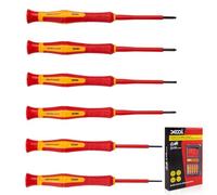 XOOL 1000V Destornilladores Aislados de Precisión, Set de 6 Piezas con Punta Magnética Phillips y Plana, Certificación VDE para Reparaciones Eléctricas