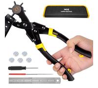 XOOL Alicate Sacabocados para Cuero con Mango Largo Mejorado, Herramienta de Perforación Ergonómica para Cinturones, Zapatos, Sillas de Montar y Manualidades