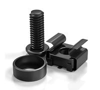 XOOL Paquete de 50 Tuercas de Jaula M6 x 16 mm, Tornillos y Arandelas para Armarios de Servidores, Estantes, Ruteadores, y Tornillos de Montaje en Rack, con Bridas Autoblocantes Gratis