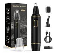 XOOMRSCP Recortadora de pelo de nariz para hombre, recargable, 2 en 1, sin dolor, multifuncional, recortadora de pelo para orejas y nariz con cuchillas impermeables IPX7 de doble filo (negro)