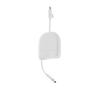 Xoopar Cable de Carga retráctil Multi USB 1 m 60 W - Carga rápida USB-C y Lightning, Compatible con CarPlay y Transferencia de Datos Ice-R Blanco