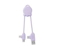 Xoopar Cable Multi USB 4 en 1 - Cargador Universal con Conectores Lightning, USB-C y Micro - Ideal para Cargar Smartphones, Auriculares, Tabletas OctoMini Lila