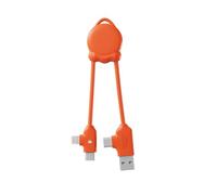 Xoopar Cable Multi USB 4 en 1 - Cargador Universal con Conectores Lightning, USB-C y Micro - Ideal para Cargar Smartphones, Auriculares, Tabletas OctoMini Naranja