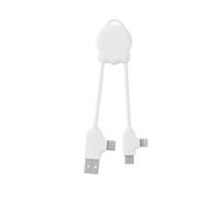 Xoopar Cable Multi USB 4 en 1 - Cargador Universal con Conectores Lightning, USB-C y Micro - Ideal para Cargar Smartphones, Auriculares, Tabletas OctoMini Blanco