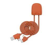 Xoopar Ice-Cable 1m Multi-USB, USB-C, Lightning - Cable De Carga con Transferencia De Datos para Smartphone iPhone,Samsung,Huawei,Xiaomi,LG,Wiko - Naranja