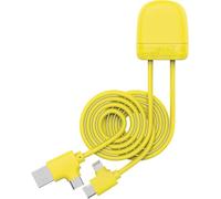 Xoopar Ice-Cable 1m Multi-USB, USB-C, Lightning - Cable De Carga Con Transferencia De Datos para Smartphone Iphone,Samsung,Huawei,Xiaomi,LG,Wiko - Amarillo Limón