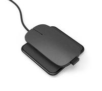 Xoopar Iné Pokket Ratón Inalámbrico Recargable Piel Reciclada Negro | Ratón 2,4 GHz premium de piel y plástico reciclados, recargable sin pilas - funda de corcho incluida
