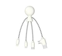 Xoopar Mr Bio Cable Multi USB 4 en 1 Pulpo Plástico Reciclado - Blanco