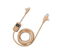 Xoopar - Multi Cable USB 4 en 1 Cargador Rápido 100W Compatible con Todos los Smartphones Cargador Universal Rápido - Fabricado en Aluminio - Plástico Reciclado - USB-C Lightning - Mr ALU 1M - Dorado