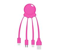 Xoopar Octopus - Adaptador USB multi conector con orificio para llavero, color rosa