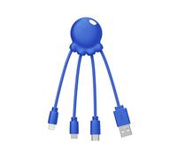 Xoopar Octopus Cable Multi USB 4 en 1 de Plástico Reciclado - Azul