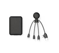 Xoopar Pack Bio Batería Externa 5000Mah Biodegradable + Cable Multi USB, Tipo C, Micro USB,Lightning