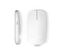 XOOPAR Ratón Inalámbrico 2.4G - Ratón Sin Batería - Bluetooth - Recargable - Ratón Conectado Al Ordenador - Ultraplano - Pokket de Plástico Reciclado (Blanco)
