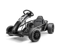 Xootz Comet Electric Go Kart, Go Kart de Carreras para niños, 2 velocidades con Modo de Deriva y Marcha atrás, Volante y Pedales, 2 baterías Recargables de 12 V, Personalizado, Negro