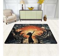 XOPEKVLAWM Alfombra antideslizante para sala de estar, 91 x 60 cm, de perfil bajo, para personas bailando en el agua, alfombra de entrada, lavable a máquina, alfombra para dormitorio, comedor, oficina