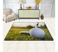 XOPEKVLAWM Alfombras para sala de estar, 91 x 60 cm, antideslizante, de perfil bajo, para deportes, pelota de golf, alfombra de entrada, lavable a máquina, alfombra para dormitorio, comedor, oficina