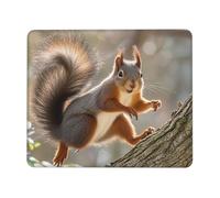 XOPEKVLAWM Alfombrilla de mouse impermeable para computadora con base de goma antideslizante, divertida alfombrilla de mouse de ardilla para laptop, lavable, alfombrilla de mouse para juegos, laptop