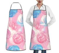 XOPEKVLAWM Delantal impermeable ajustable con pechera con bolsillos, delantal de mapa, delantales de cocina para mujeres y hombres, Algodón de azúcar, Talla única