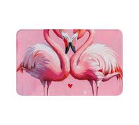 XOPEKVLAWM Felpudo antideslizante de bienvenida, lavable, diseño de flamenco, tapete de cocina para entrada, tapete absorbente para interiores y exteriores, para dormitorio, cocina, porche, 80 x 49 cm