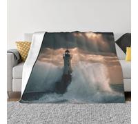 XOPEKVLAWM Manta para sofá, manta de cama súper suave y acogedora, manta de micro faro en tormenta, para todas las estaciones, manta cálida y ligera de forro polar para sofá, dormitorio, sala de estar