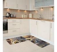 XOPEKVLAWM Tapetes de cocina antideslizantes para escritorio de pie, acolchados, antifatiga, lindos búhos, alfombras de cocina de perfil bajo, impermeable, juego de alfombras de cocina para fregadero
