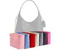 Xoppia - Organizador de bolsas compatible con Coach Brooklyn Shoulder 23. Forro de fieltro para bolso de mano para mujer. (Negro, estilo B: cremallera lateral)