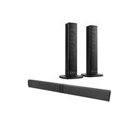 Xoro Barra de Sonido Bluetooth 2 en 1 HSB 55 con 4 x 5 W de Potencia, diseño Compacto, se Puede Utilizar como Altavoz estéreo Independiente o Barra de Sonido, tecnología TWS, batería de 4000 mAh