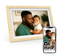 XORO Marco de Fotos Digital WiFi de 11 Pulgadas, 1920 x 1080, Full HD 1080P, Pantalla táctil IPS, 32 GB de Memoria, rotación automática, Madera de Haya, comparte Fotos al Instante Desde Cualquier