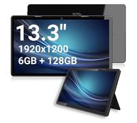 Xoro MegaPAD 1333 Pro Tablet PC de 13,3 Pulgadas con Pantalla Full HD IPS, Android 13, batería de 10.000 mAh, CPU OctaCore de 2.0 GHz 64 bits, 6 GB de RAM, 128 GB Flash, 5G WiFi, Bluetooth, Lector de