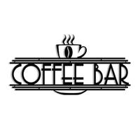 XORT Decoración de pared de metal, arte de pared de bar de café y té (negro, 16 x 8 pulgadas)