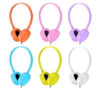 XOSDA Auriculares para niños, Paquete de 6 Unidades para Aula, Escuela, Estudiantes, Auriculares con Cable con Conector de 3,5 mm para niños, niñas y Adultos