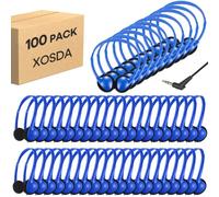 XOSDA Paquete de 100 auriculares de aula a granel para la escuela de niños, juego de clase al por mayor, auriculares con cable en la oreja con conector de 3.5 mm para estudiantes, adolescentes, niños