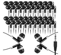 XOSDA Paquete de 100 Auriculares de Aula a Granel para niños Escolares, Juego de Auriculares duraderos al por Mayor para Estudiantes (XPG101, 100 Negro)