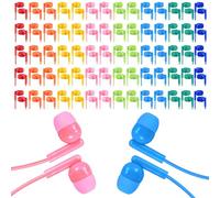 XOSDA Paquete de 50 Cascos Auriculares a Granel para Niños para Aula, Escuela, Sala de Clase al por Mayor, con Cable con Conector de 3,5 mm para Computadoras, Chromebook, Laptop, PC (Colores)