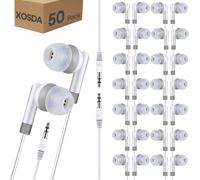 XOSDA Wholeslae - Paquete de 50 auriculares a granel para el aula de niños, juego de auriculares con cable para estudiantes escolares, niños, adolescentes, niños y niñas (XPG101, 50 blanco)