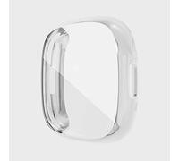 XoTek Funda para Fitbit Versa 4 / Sense 2 Full Cover Case Protector de pantalla Bumper con protector de pantalla integrado (transparente)